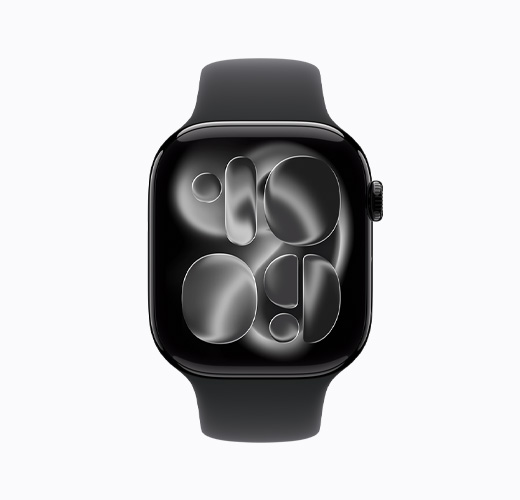 Apple Watch Series 10, warna Hitam Legam, eksterior samping