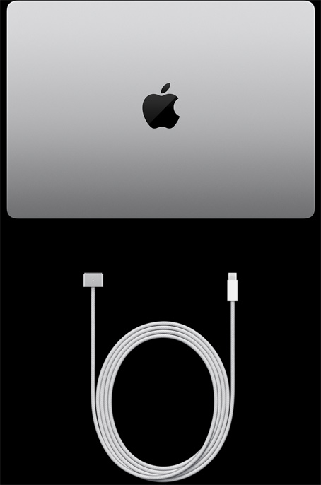 MacBook Pro de 14 inchi și cablu USB‑C la MagSafe 3