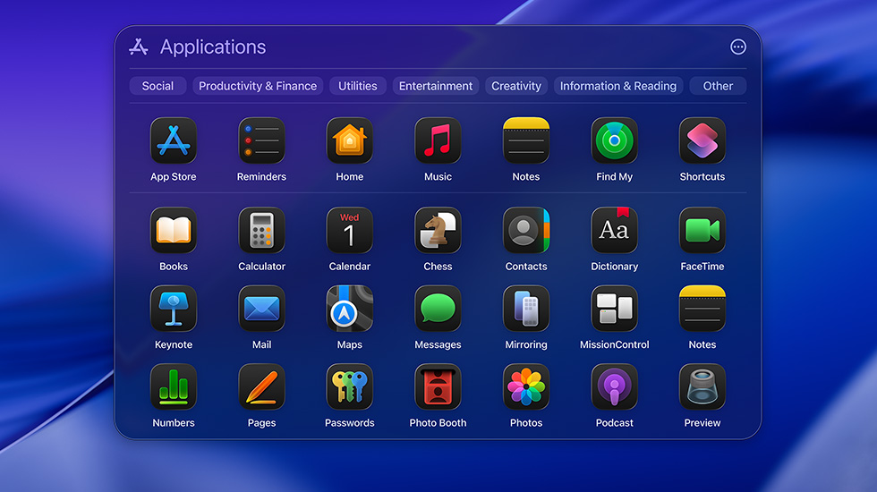 Various app icons displayed in a grid format on screen.