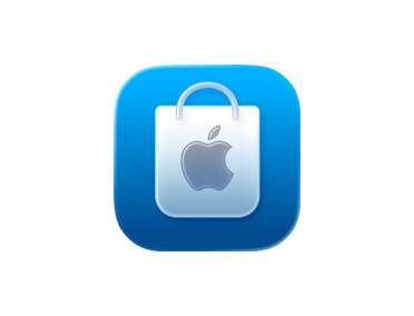App Apple Store, icône de sac, bleu