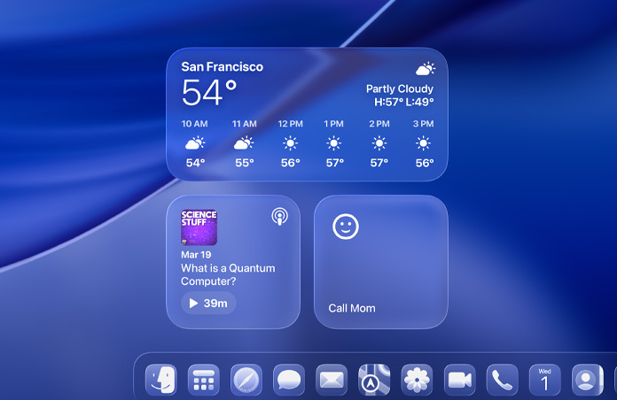 Sperrbildschirm mit Liquid Glass Widgets